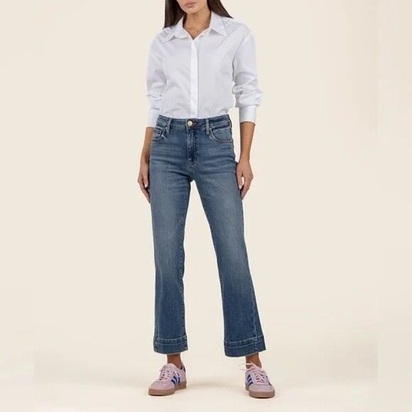 Kut from the Kloth Denim - Kut From the Kloth Sz 4 Denim Jeans Kelsey High Rise Ankle Flare Wide Hem